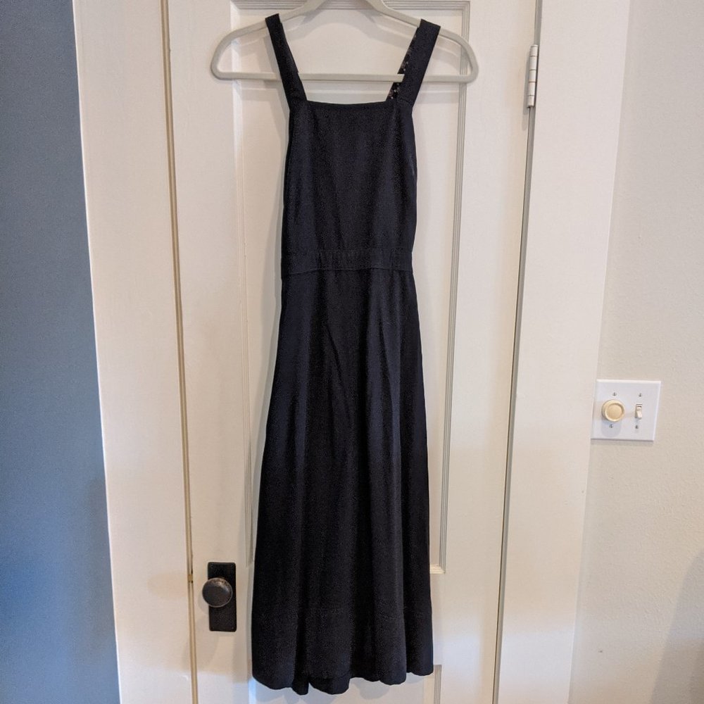 Maeve raw silk apron dress